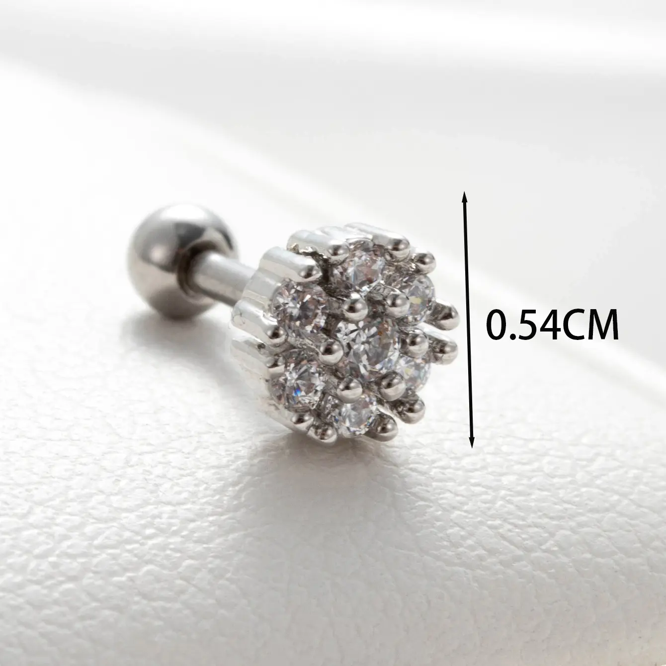 1 Piece Simple Series Classic Round Titanium Steel   Gold Color Zircon Women's Stud Earrings h5 